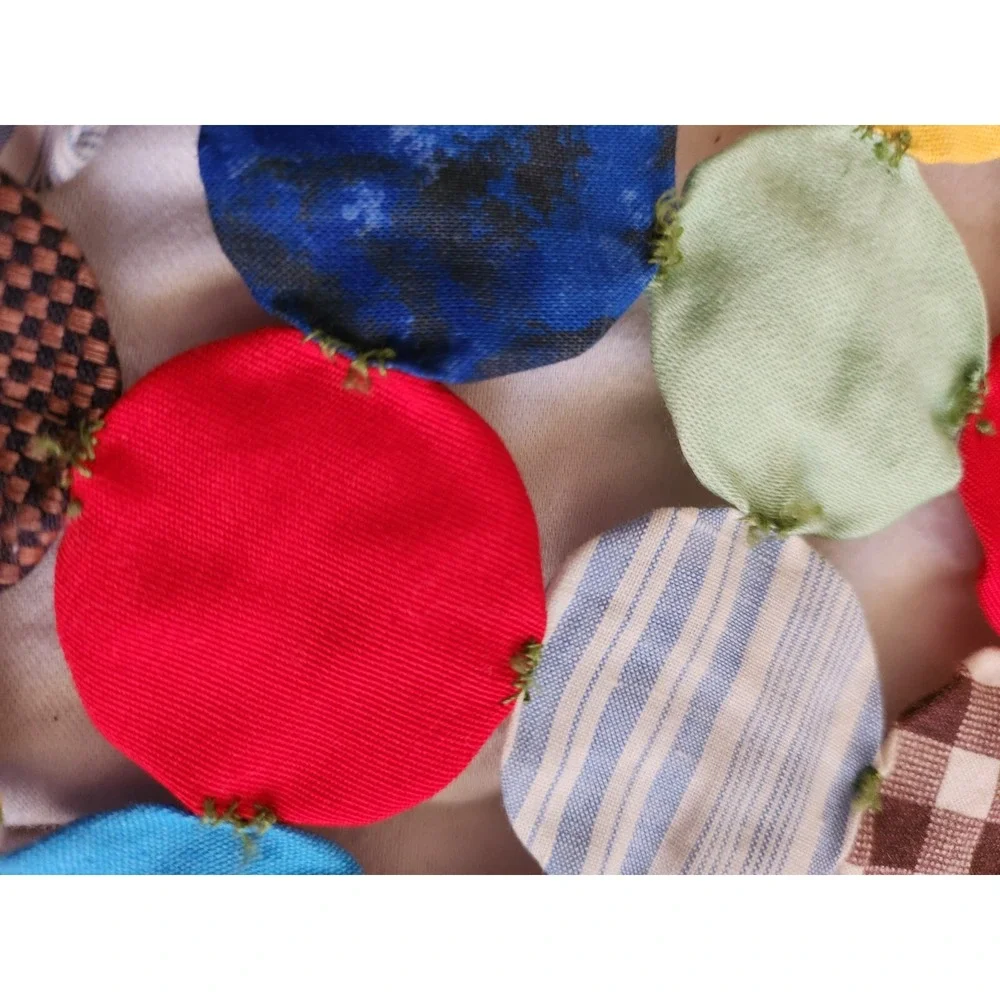 Gorgeous Vintage Handmade YoYo Hand Sewn Quilt‎ Topper Stylish Cottage 94 × 51